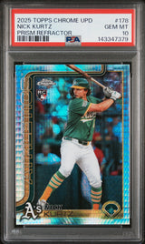 2025 Topps Chrome Update #178 Nick Kurtz Prism Refractor PSA 10