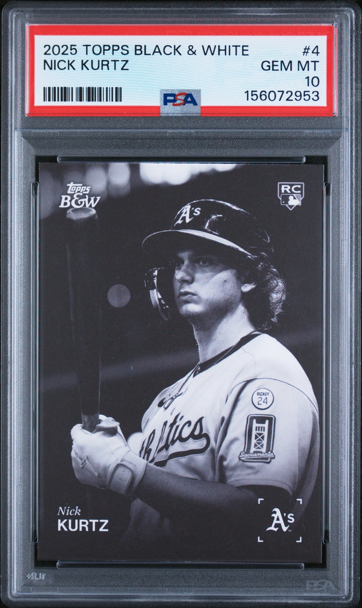 2025 Topps Black And White #4 Nick Kurtz PSA 10