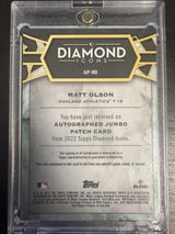 2023 Topps Diamond Icons Matt Olsen Jumbo Autograph Patch Red /5
