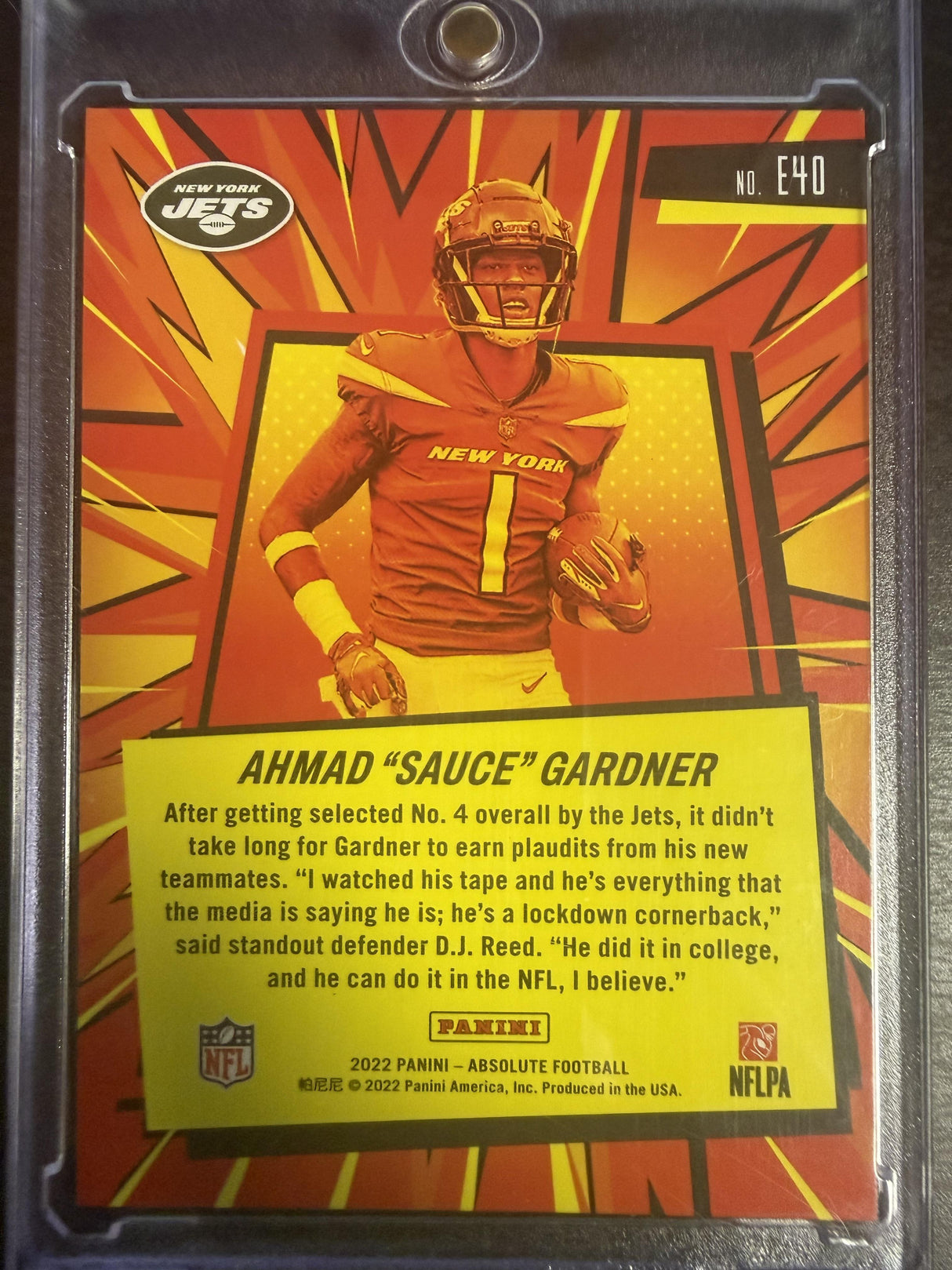 2022 Panini Absolute #E40 Ahmad "Sauce" Gardner Explosive