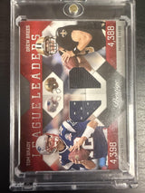 2010 Panini Prestige #3 Tom Brady / Drew Brees League Leaders Materials