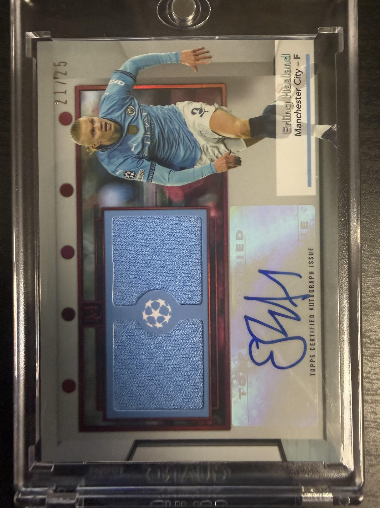 2025 Topps Museum Collection Erling Haaland Signature Swatches Ruby /25