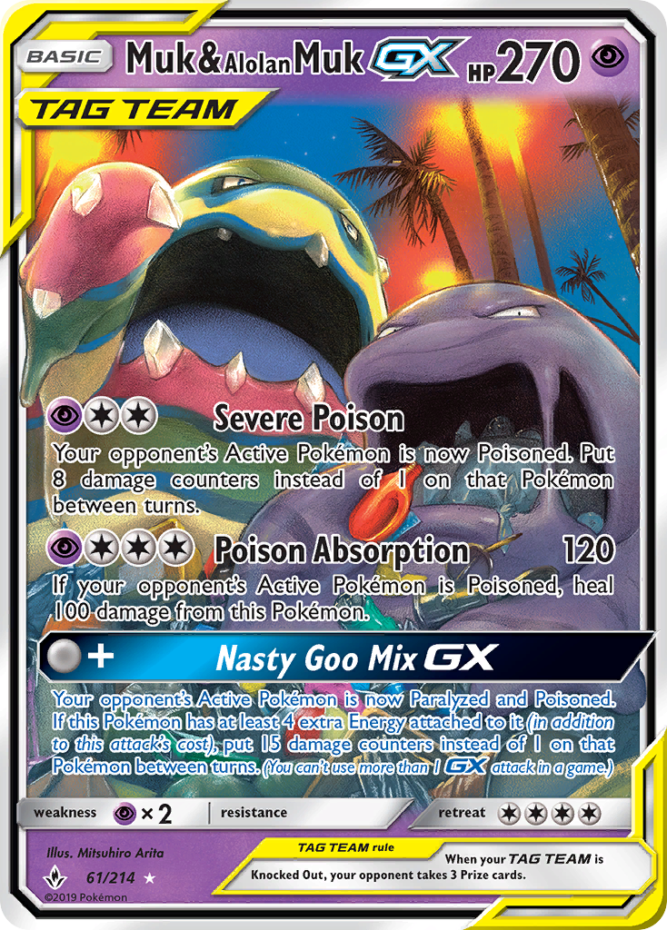 Muk & Alolan Muk-GX (61/214) - [Holo Foil] Unbroken Bonds (UNB)