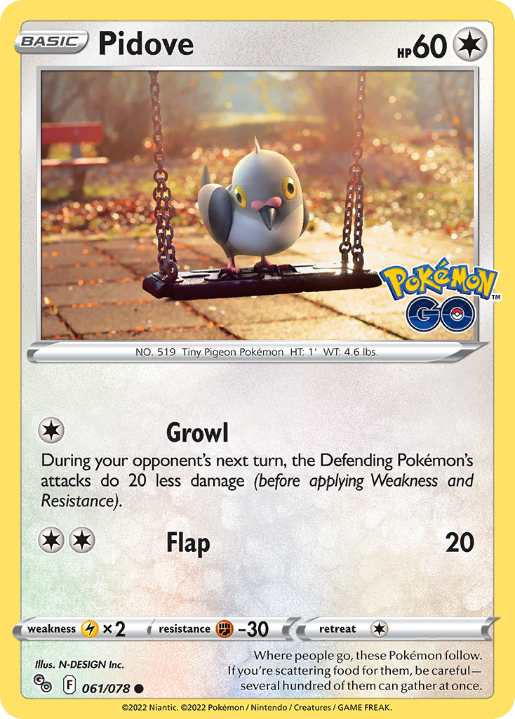 Pidove (61/78) - [Reverse Holo] Pokemon GO (PGO)