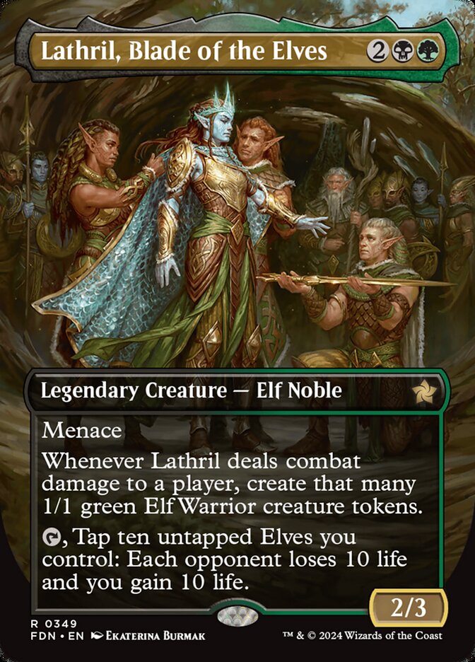 Lathril, Blade of the Elves - [Foil, Borderless] Foundations (FDN)
