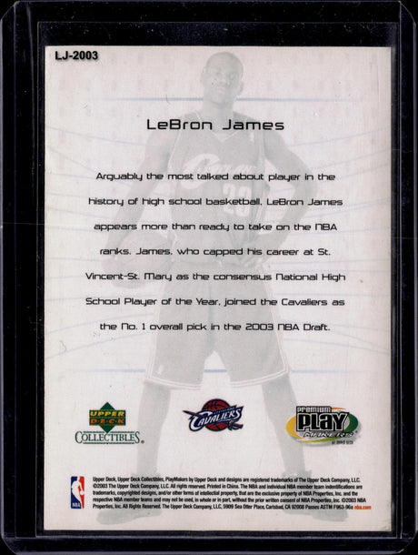 2003 Upper Deck Premium Play Lebron James LJ-2003