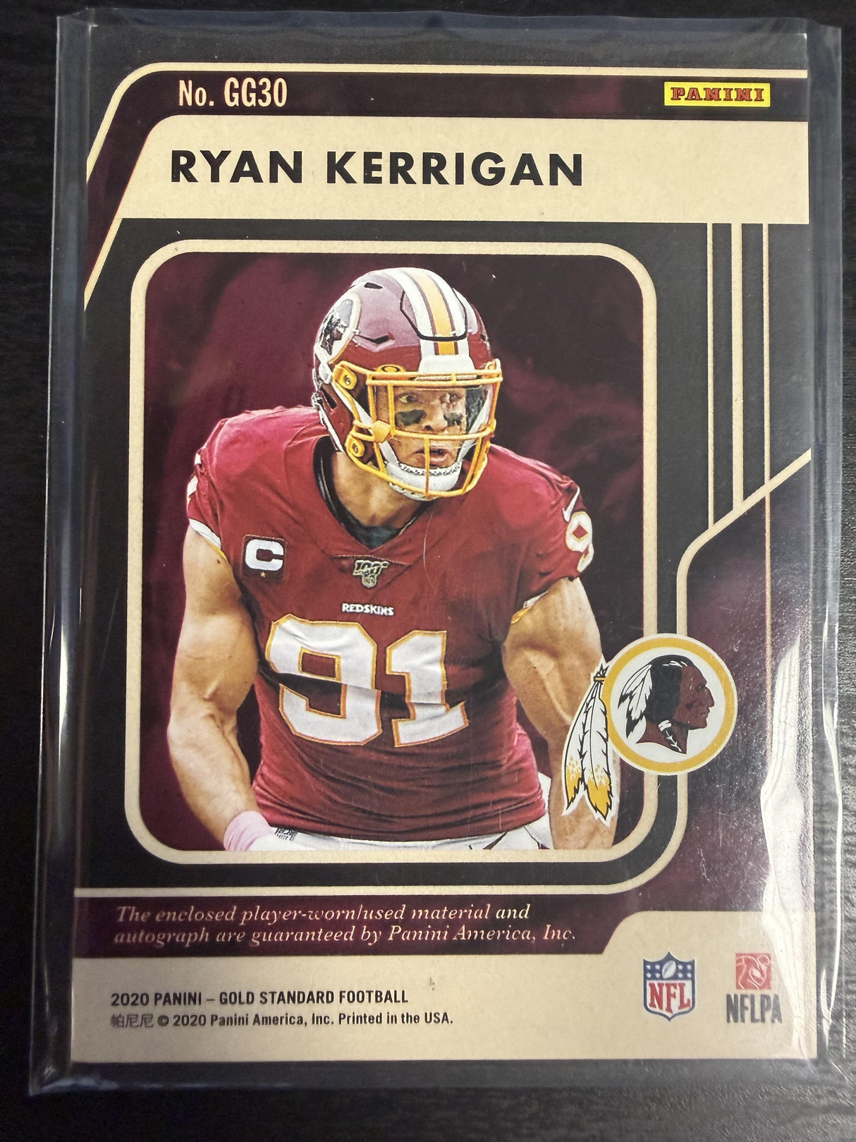 2020 Panini Gold Standard #GG30 Ryan Kerrigan Good as Gold
