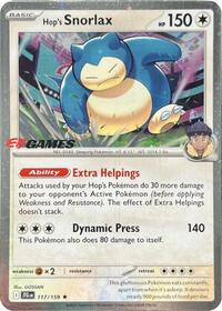 Hop's Snorlax - 117/159 (EB Games) (Cosmos Holo) (117) - Miscellaneous Cards & Products (MCAP)