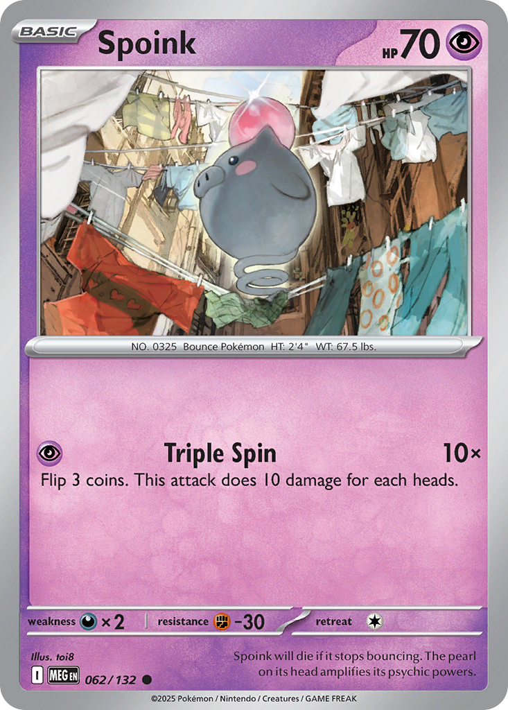 Spoink (62/132) - [Reverse Holo] Mega Evolution (MEG)