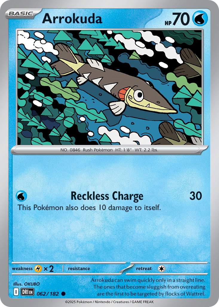 Arrokuda (62/182) - [Reverse Holo] Destined Rivals (DRI)