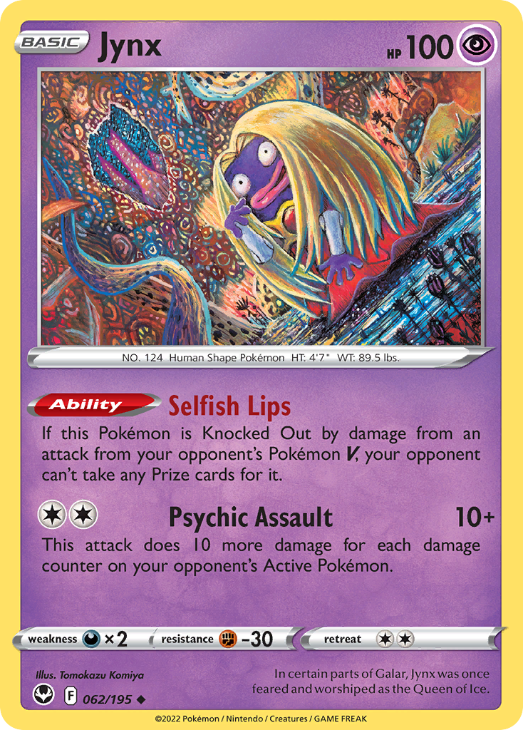 Jynx (62/195) - [Reverse Holo] Silver Tempest (SIT)