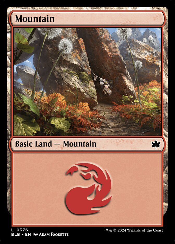 Mountain (376) - [Foil] Bloomburrow (BLB)
