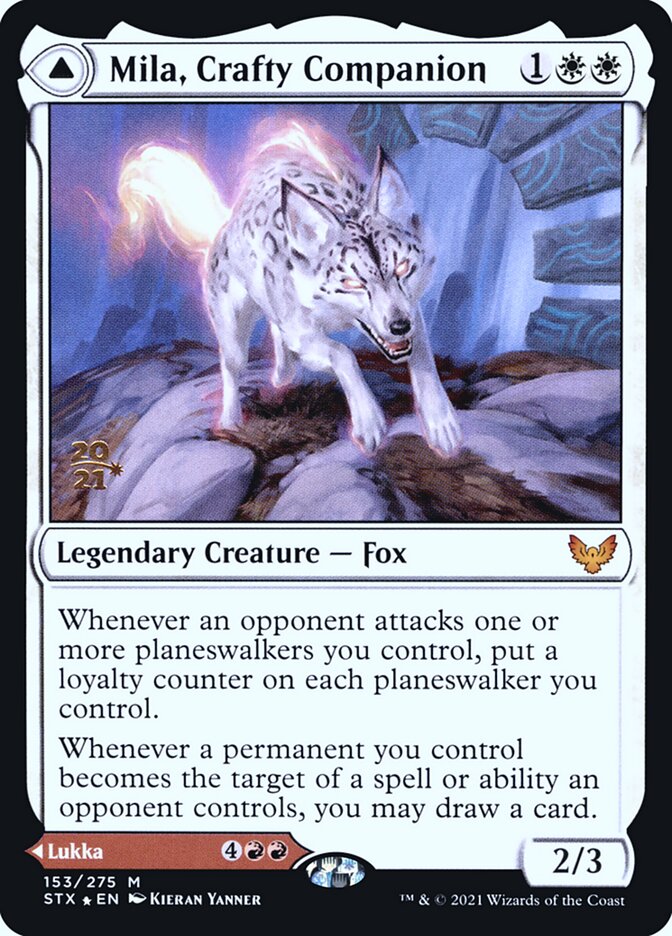 Mila, Crafty Companion // Lukka, Wayward Bonder (153s) - Strixhaven: School of Mages Promos (PSTX)