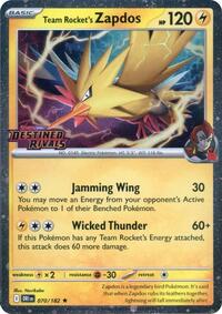 Team Rocket's Zapdos (Destined Rivals Stamp) (70) - Miscellaneous Cards & Products (MCAP)