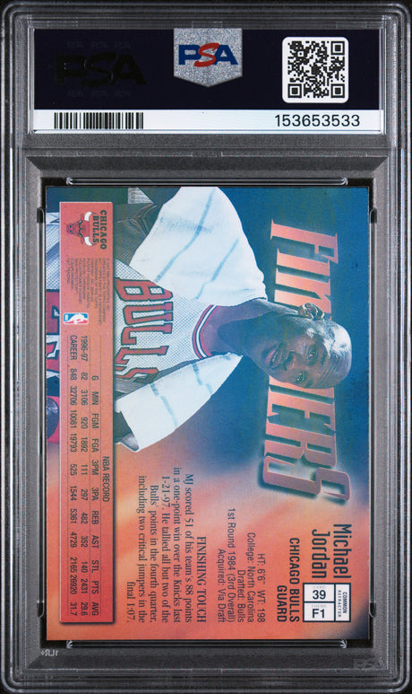 1997 Finest #39 Michael Jordan Refractor W/Coating PSA 8