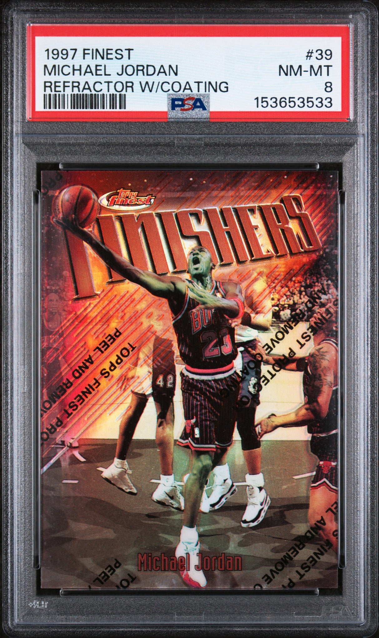 1997 Finest #39 Michael Jordan Refractor W/Coating PSA 8