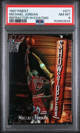 1997 Finest #271 Michael Jordan Refractor W/Coating PSA 8