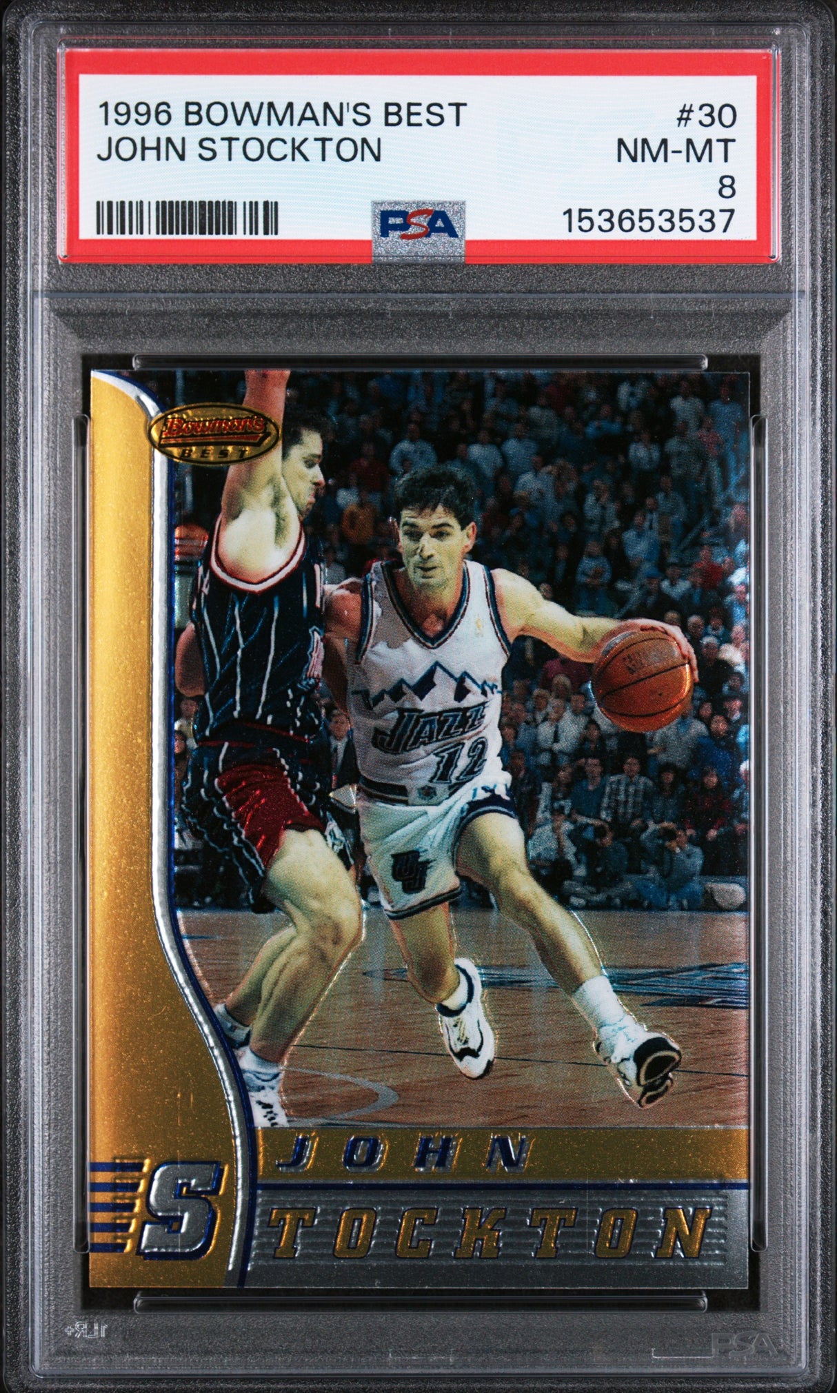 1996 Bowman'S Best #30 John Stockton PSA 8