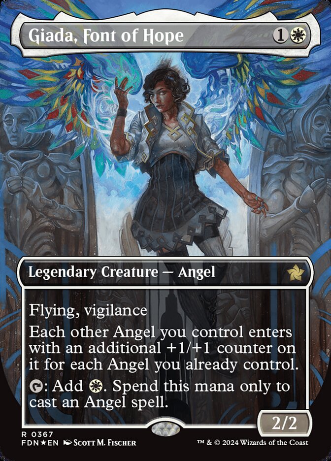 Giada, Font of Hope - [Mana Foil, Borderless] Foundations (FDN)