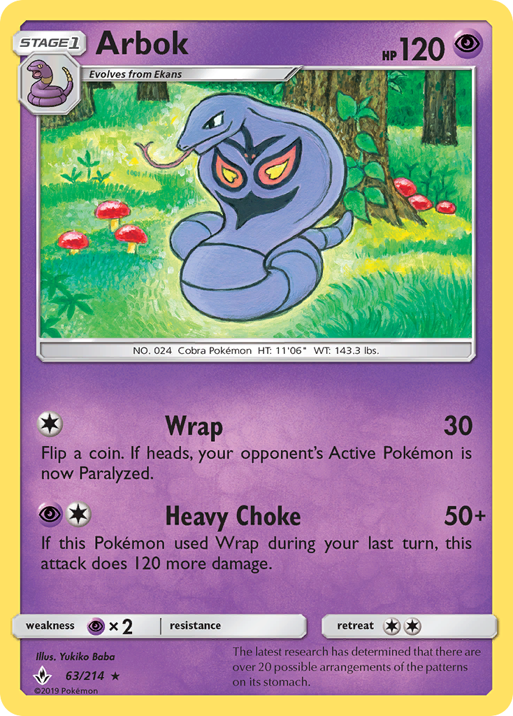 Arbok (63/214) - [Reverse Holo] Unbroken Bonds (UNB)