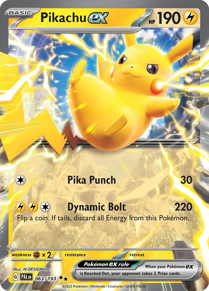 Pokemon Trading Card Game Paldea Evolved Double Rare Pikachu ex #63