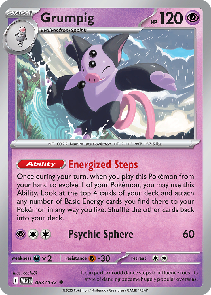 Grumpig (63/132) - [Reverse Holo] Mega Evolution (MEG)