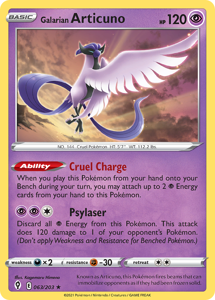 Galarian Articuno (63/203) - [Reverse Holo] Evolving Skies (EVS)