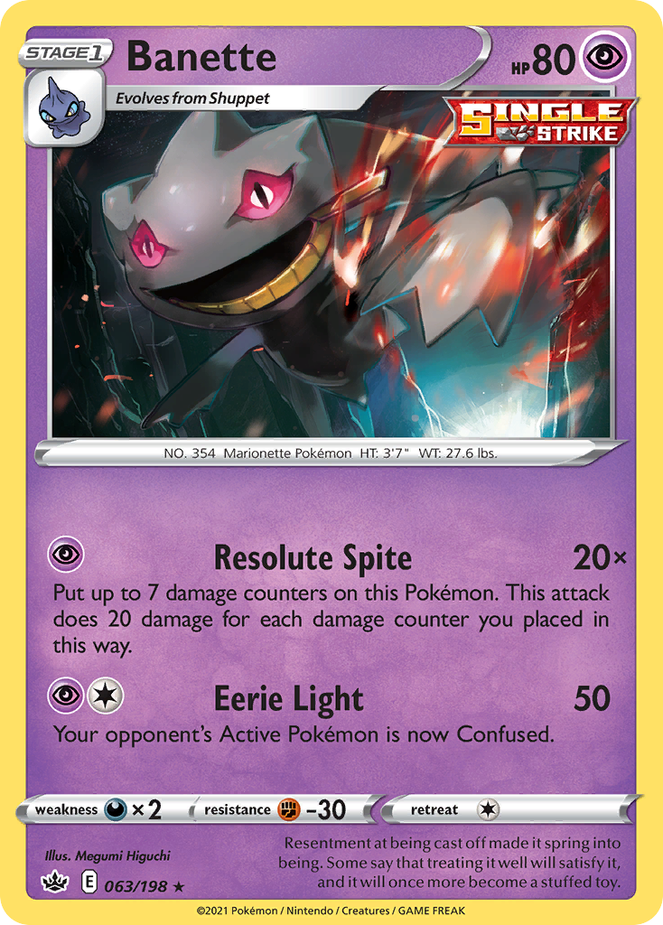 Banette (63/198) - [Reverse Holo] Chilling Reign (CRE)