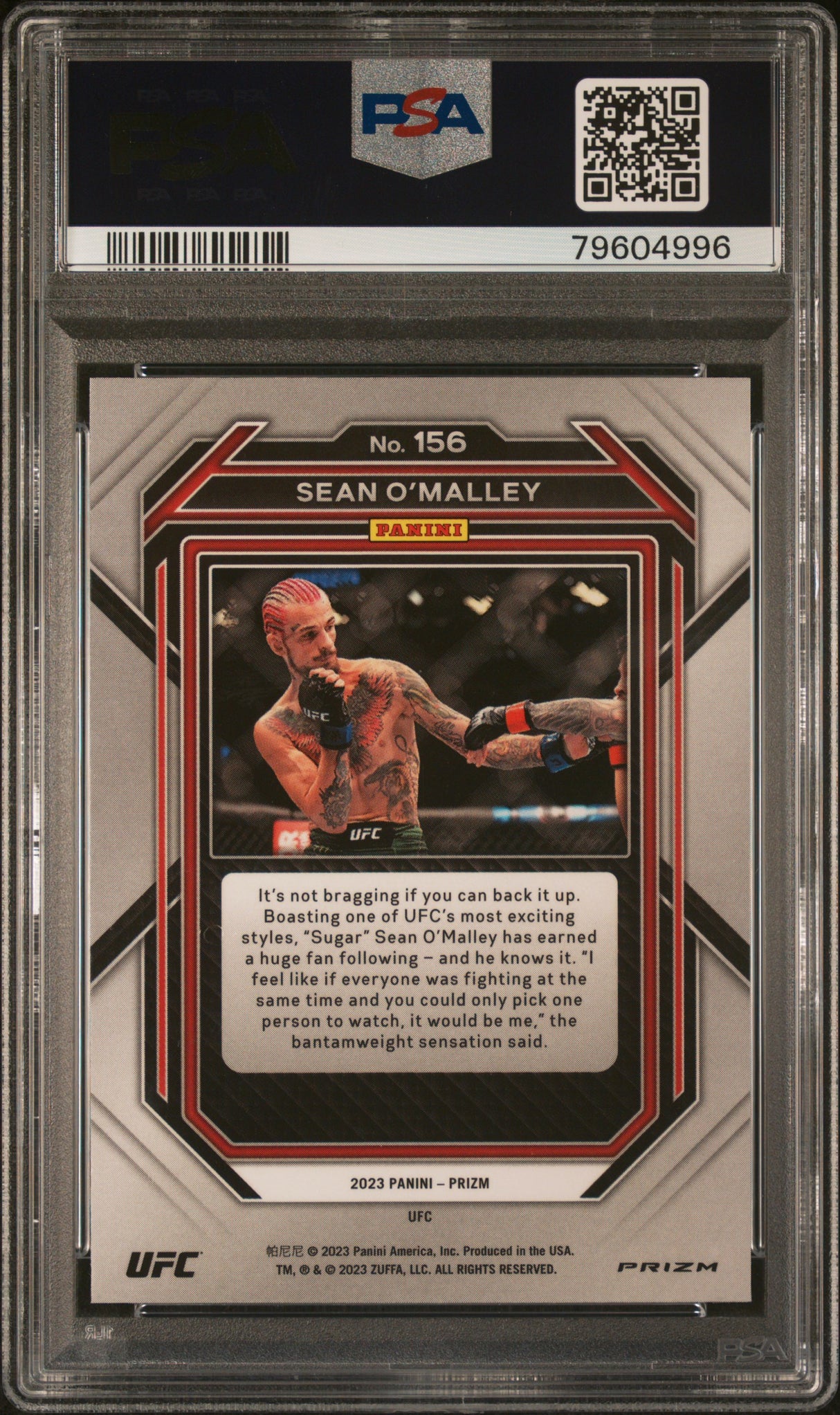 2023 Panini Prizm Ufc Sean O’malley Undercard Prizm PSA 10