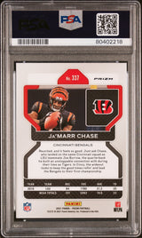 2021 Panini Prizm #337 Ja’marr Chase Red Ice PSA 9