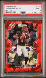 2021 Panini Prizm #337 Ja’marr Chase Red Ice PSA 9