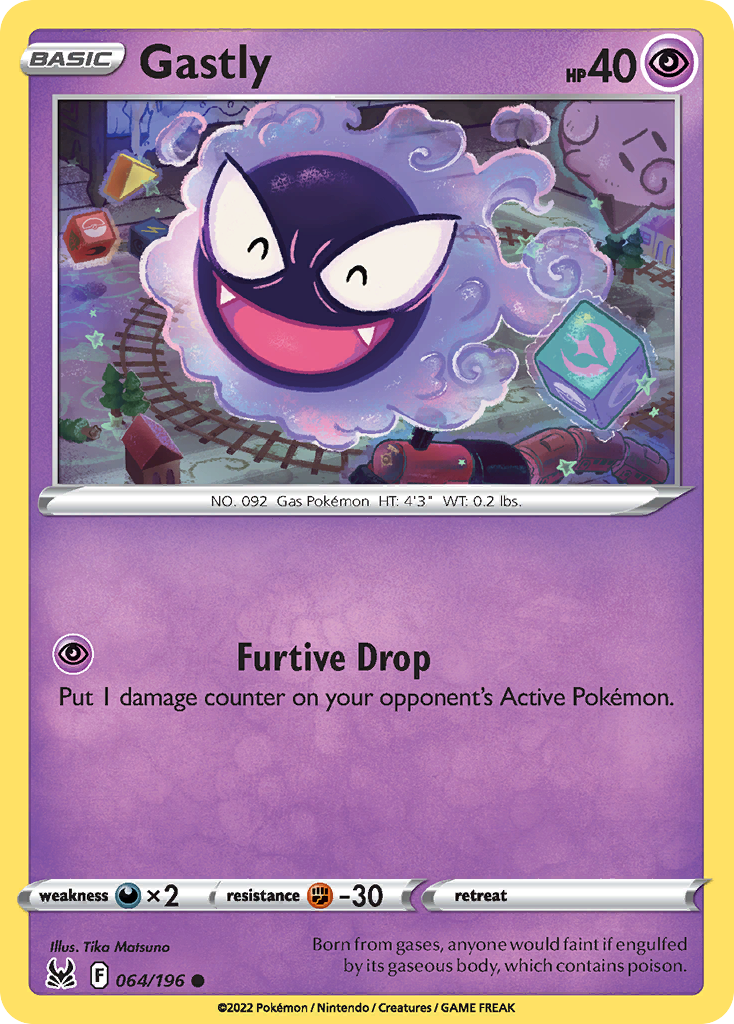 Gastly (64/196) - [Reverse Holo] Lost Origin (LOR)