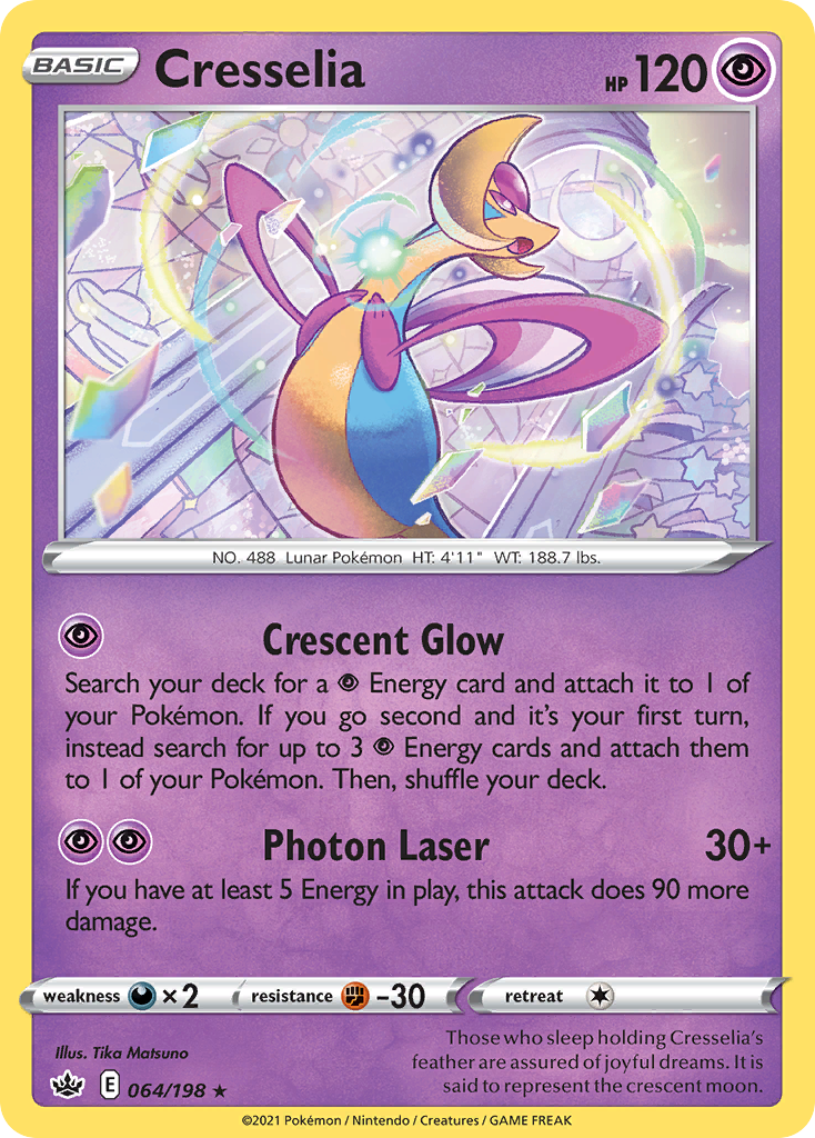 Cresselia (64/198) - [Reverse Holo] Chilling Reign (CRE)