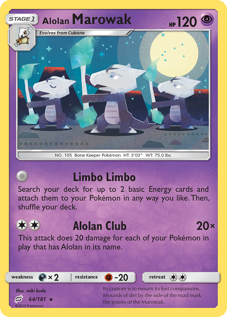 Alolan Marowak (64/181) - [Reverse Holo] Team Up (TEU)
