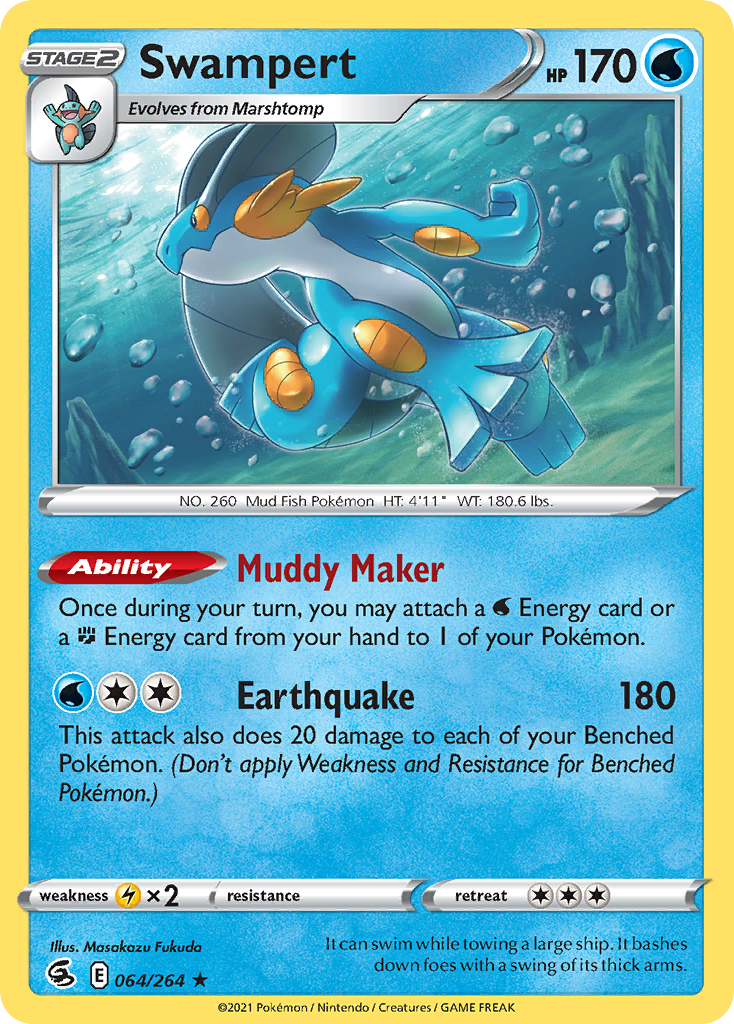 Swampert (64/264) - [Reverse Holo] Fusion Strike (FST)