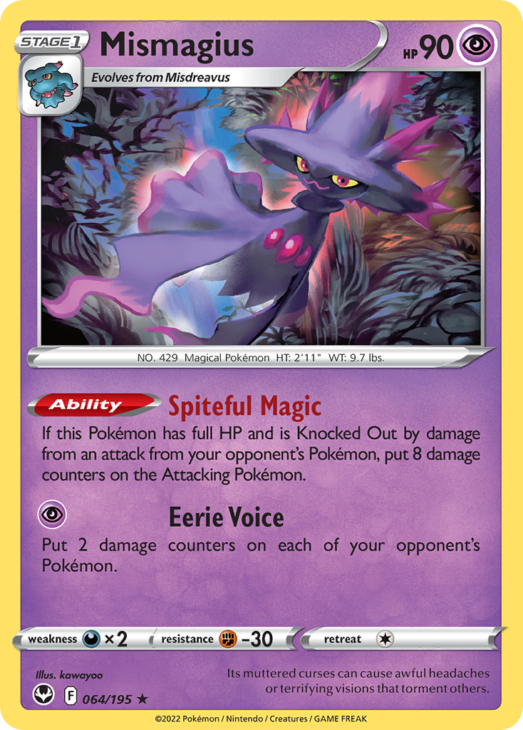 Mismagius (64/195) - [Reverse Holo] Silver Tempest (SIT)