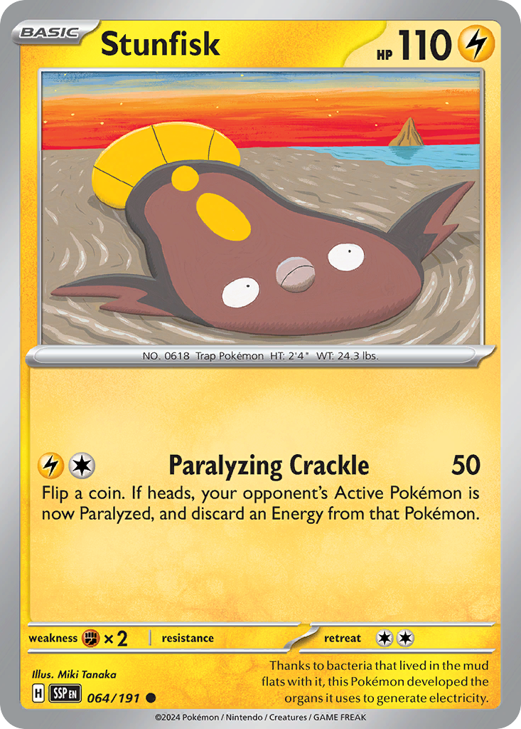 Stunfisk (64/191) - [Reverse Holo] Surging Sparks (SSP)