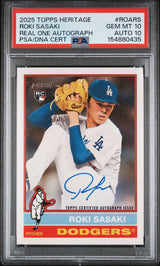 2025 Topps Heritage Real One Autographs Roki Sasaki Real One Autograph PSA 10