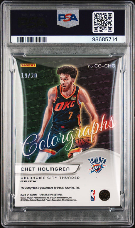 2023 Panini Spectra Colorgraphs Chet Holmgren Auto Blue Wave /20 PSA 9