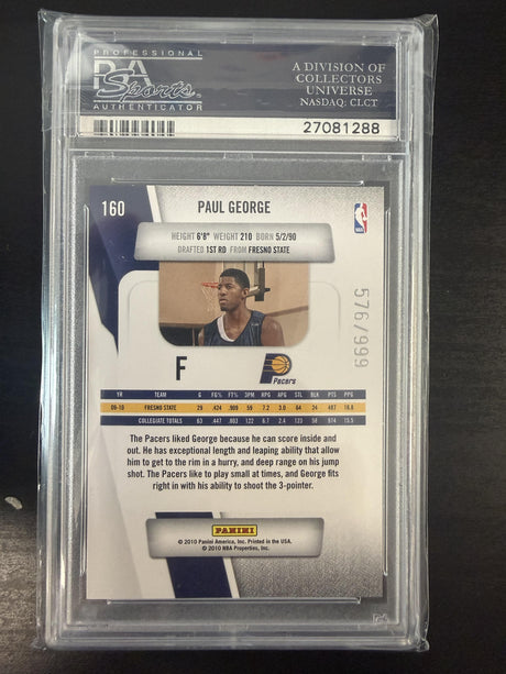 2010 Prestige Paul George Draft Picks Light Blue /199 PSA 10