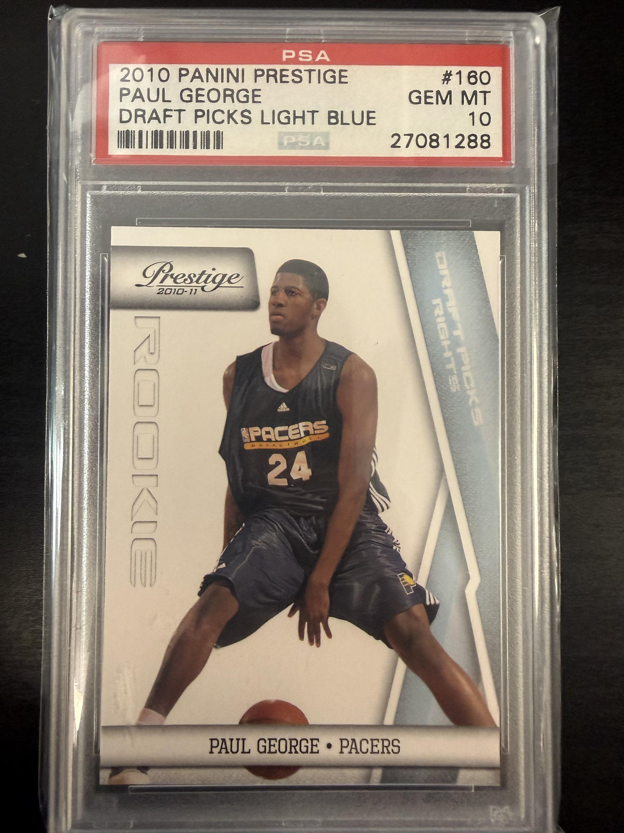 2010 Prestige Paul George Draft Picks Light Blue /199 PSA 10