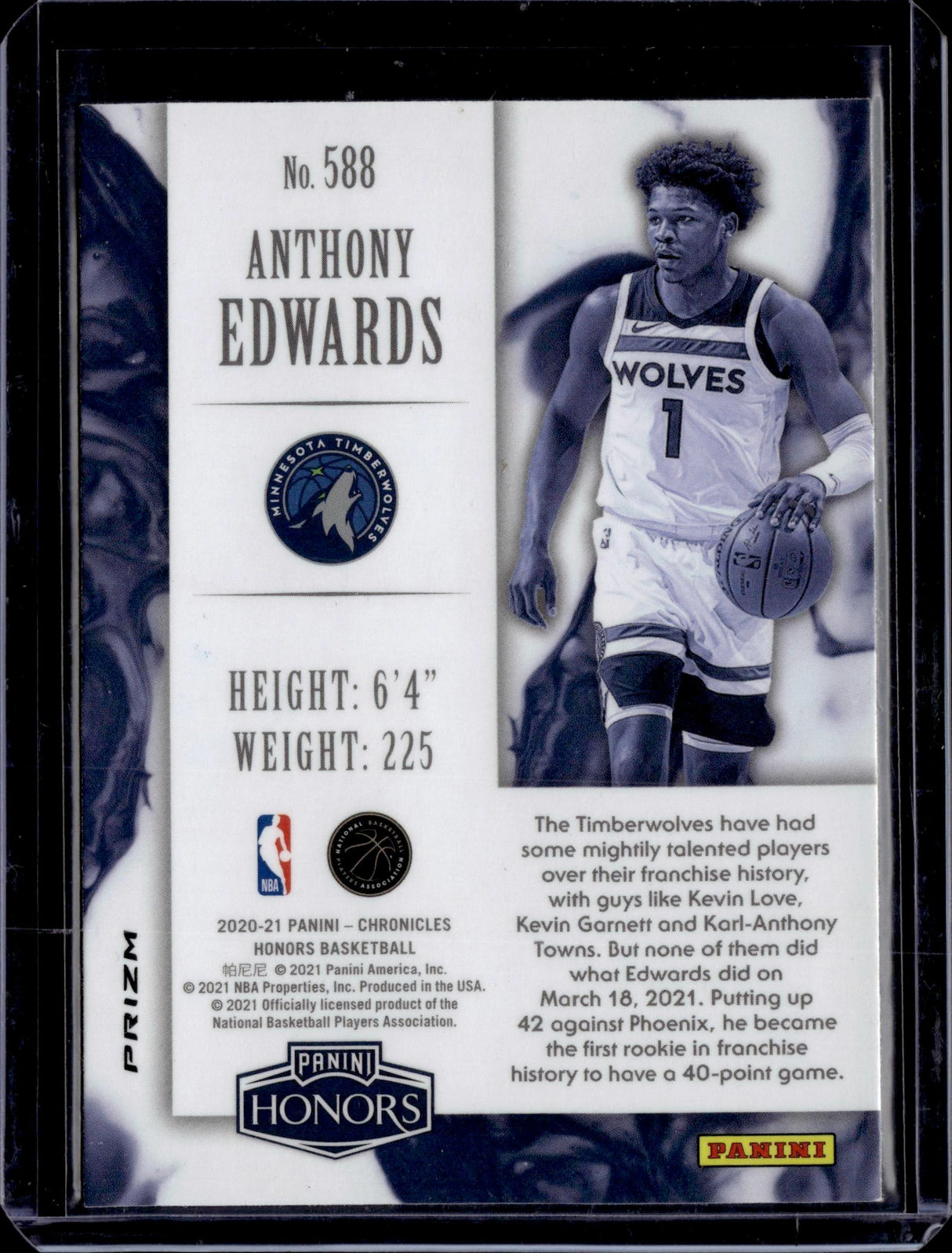 2020-21 Panini Chronicles Honors #588 Anthony Edwards Scope