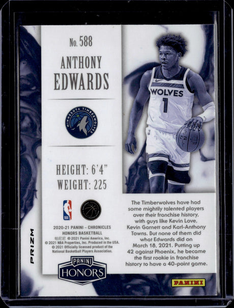 2020-21 Panini Chronicles Honors #588 Anthony Edwards Scope