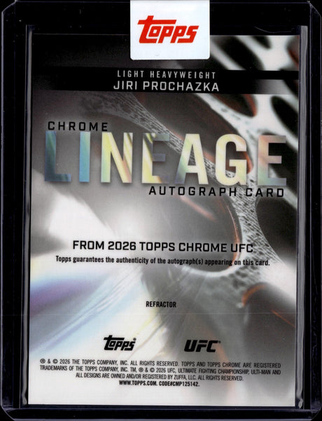 2026 Topps Chrome UFC #CCA-JP Jiri Prochazka Chrome Lineage Autographs