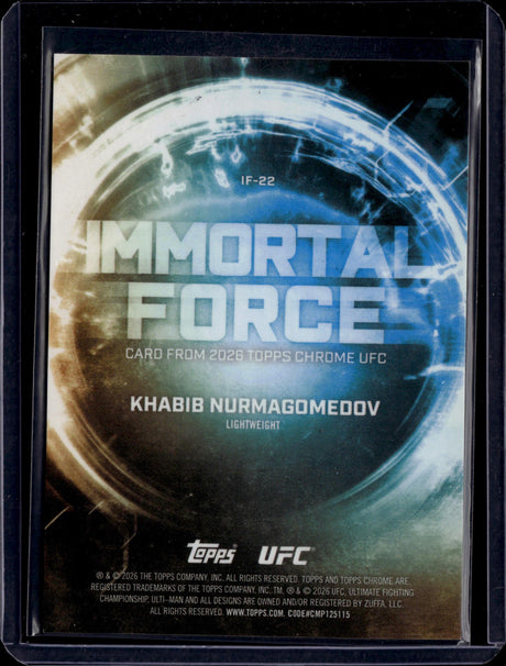 2026 Topps Chrome UFC #IF-22 Khabib Nurmagomedov Immortal Force