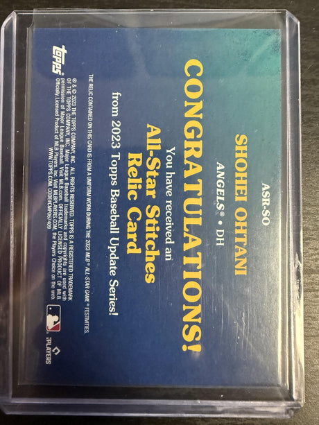 2023 Topps Update #ASR-SO Shohei Ohtani All-Star Stitches