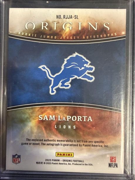 2023 Panini Origins Sam LaPorta Rookie Jumbo Jersey Auto