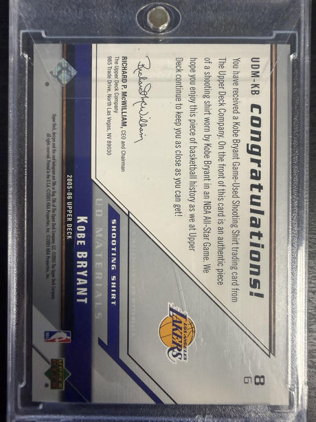 2005-06 Upper Deck Kobe Bryant UD Materials #UDM-KB