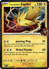 Team Rocket's Zapdos - 070/182 (Cosmos Holo) (70) - Miscellaneous Cards & Products (MCAP)