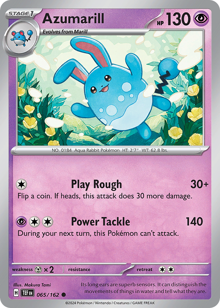 Azumarill (65/162) - [Reverse Holo] Temporal Forces (TEF)